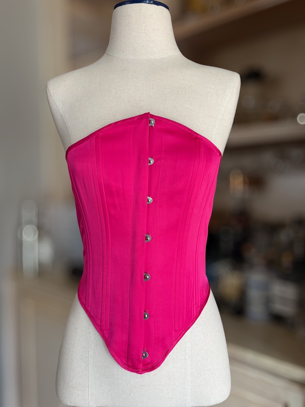 NBD "Claudia Corset" Strapless Fuchsia/Pink Corset Top